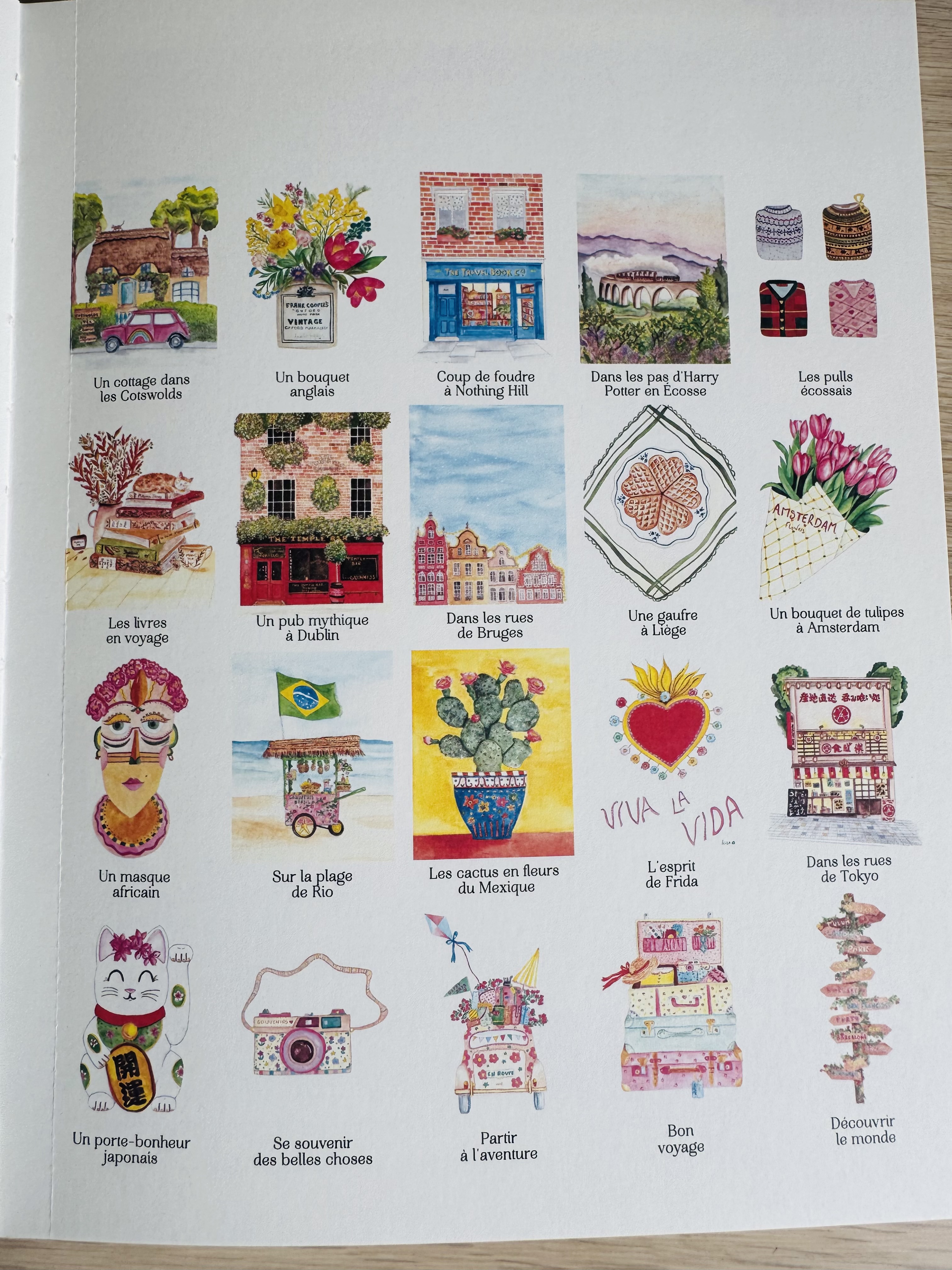 Alle kleurplaten in het Mes Jolies Escapades boek deel 1