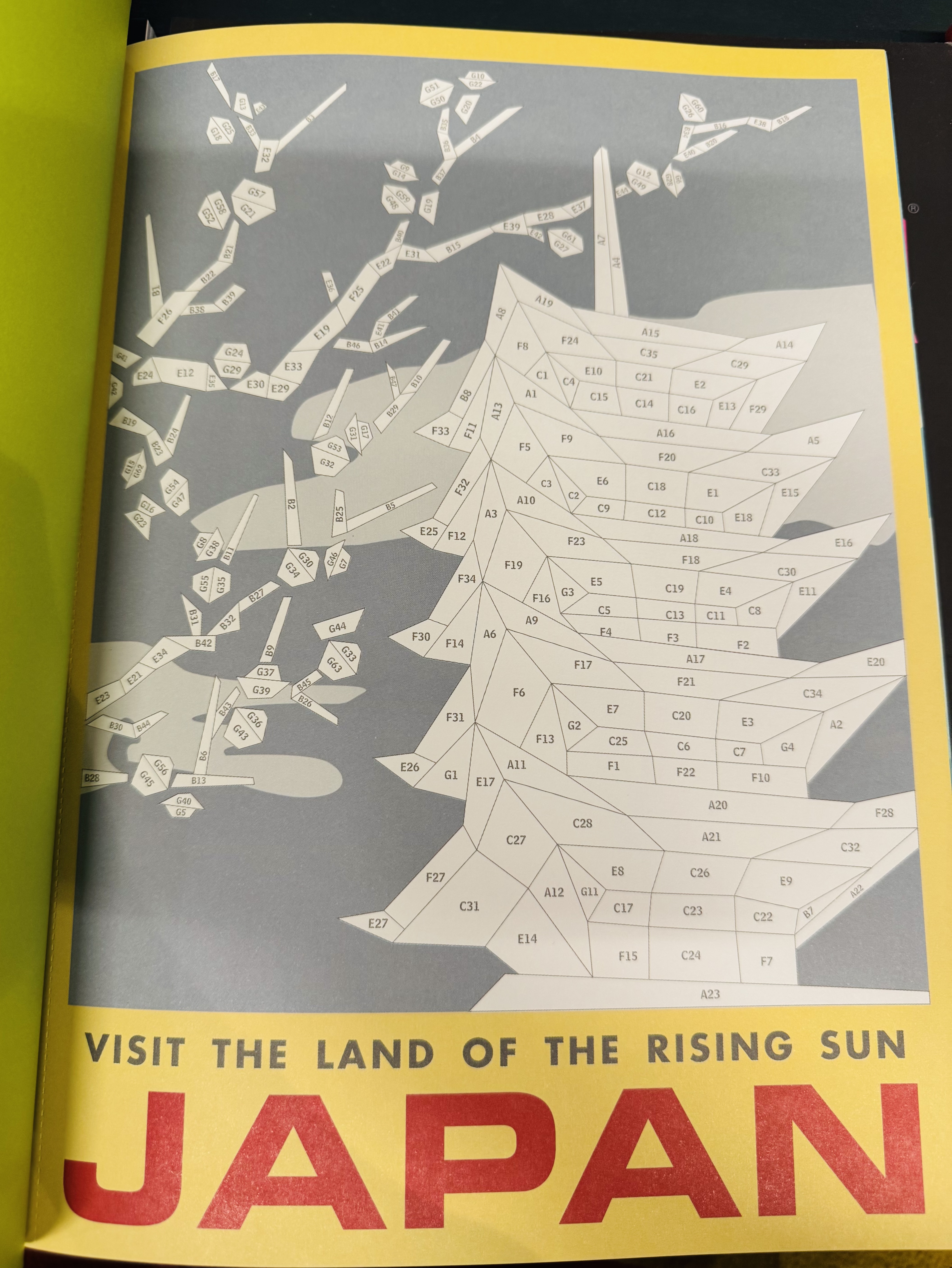 De Japan pagina uit paint by sticker travel