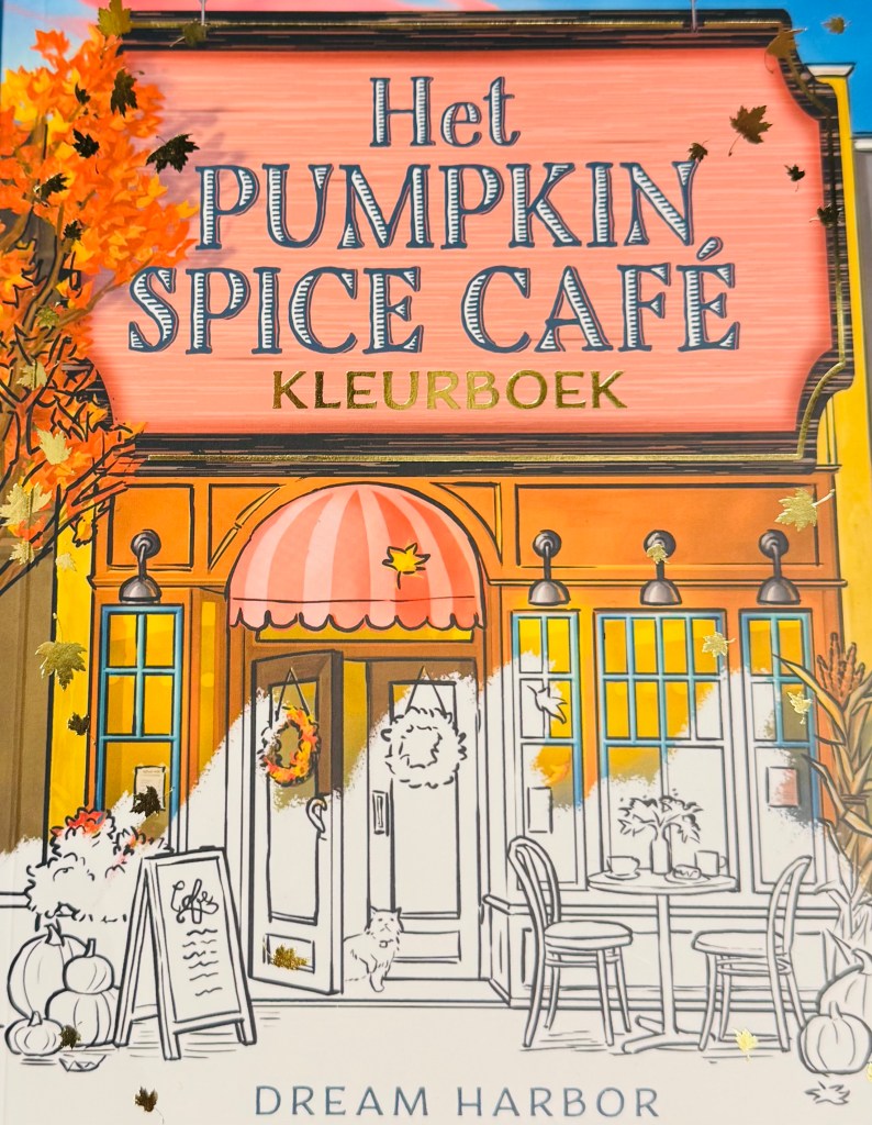 Kaft van het Pumpkin Spice Café kleurboek