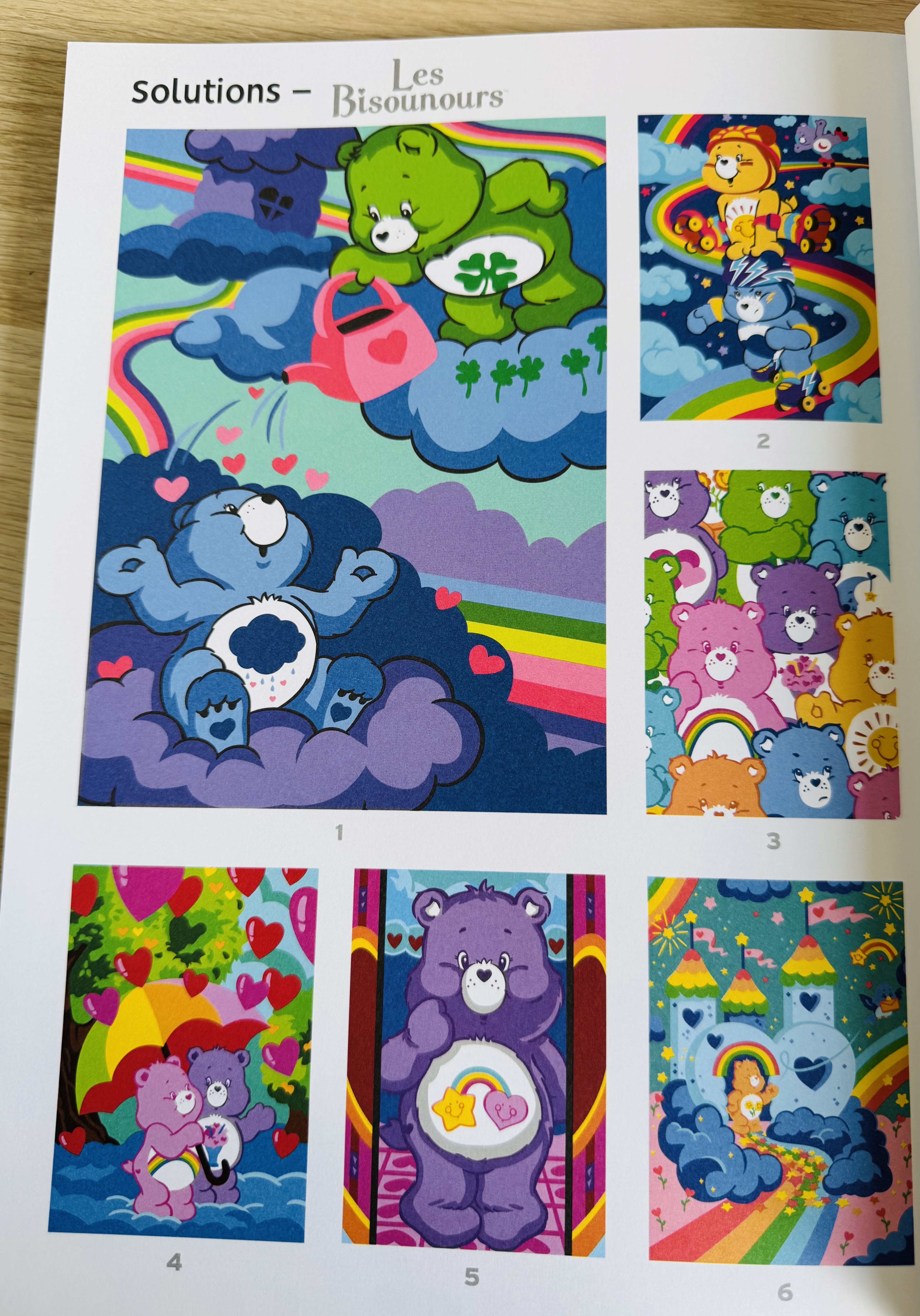 Voorbeeld van ingekleurde kleurplaten uit het Bisounours kleurboek