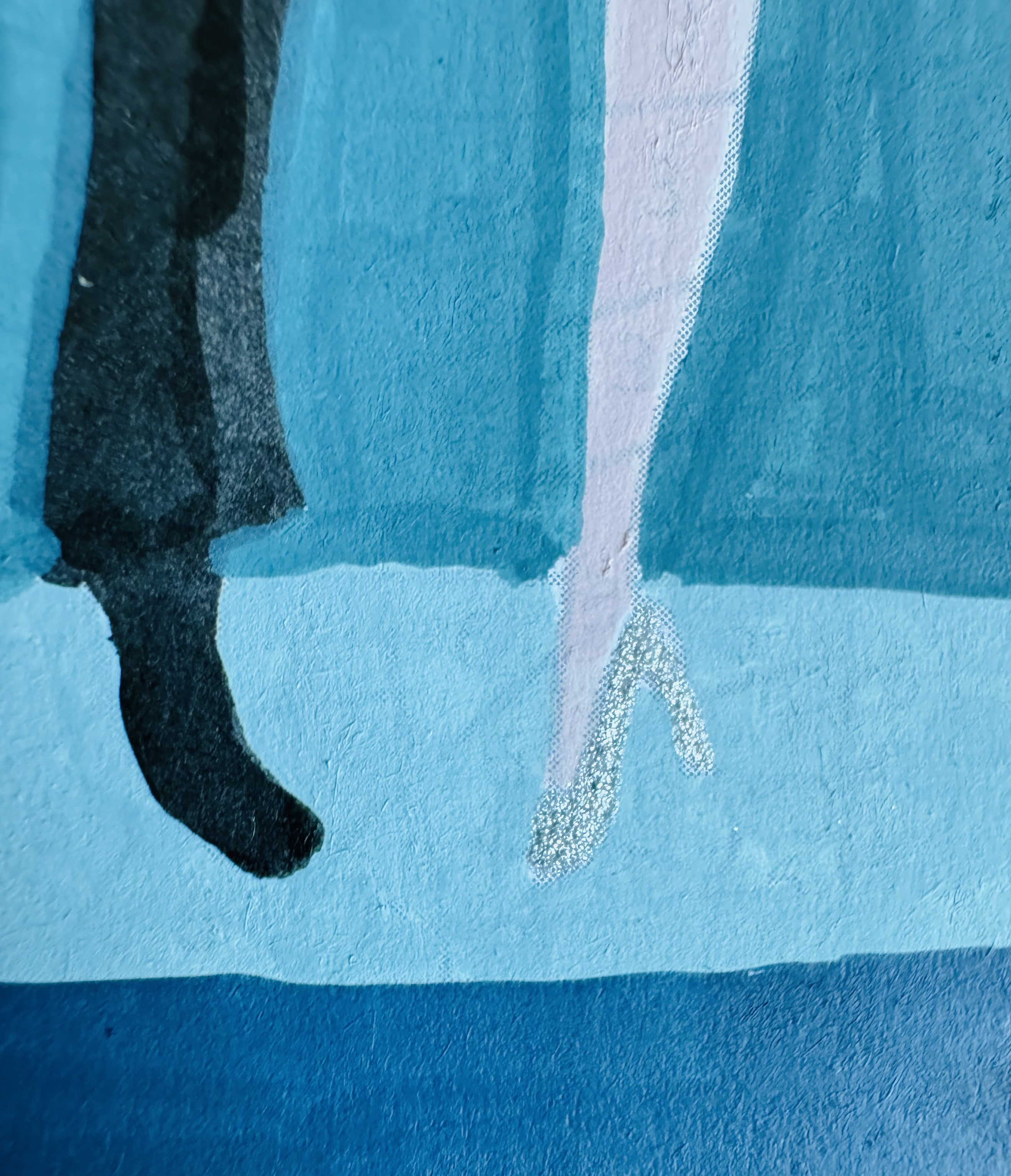 Tekening van been met glitterpump