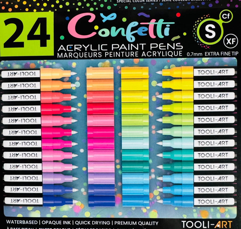 Voorkant van de verpakking van Tooli-Art acrylmarkers