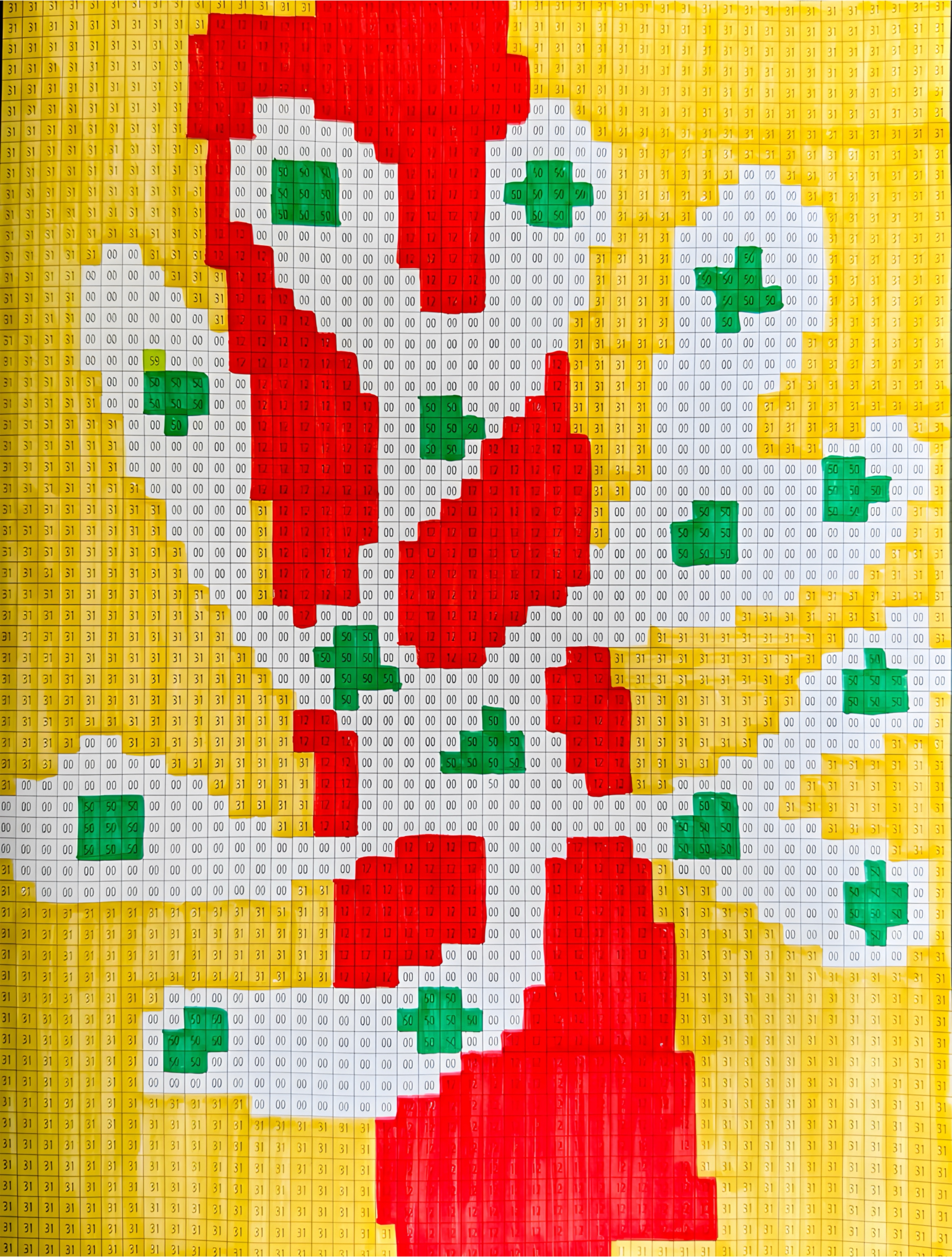 Ingekleurde kleurplaat uit het Matisse kleurboek van bloemen