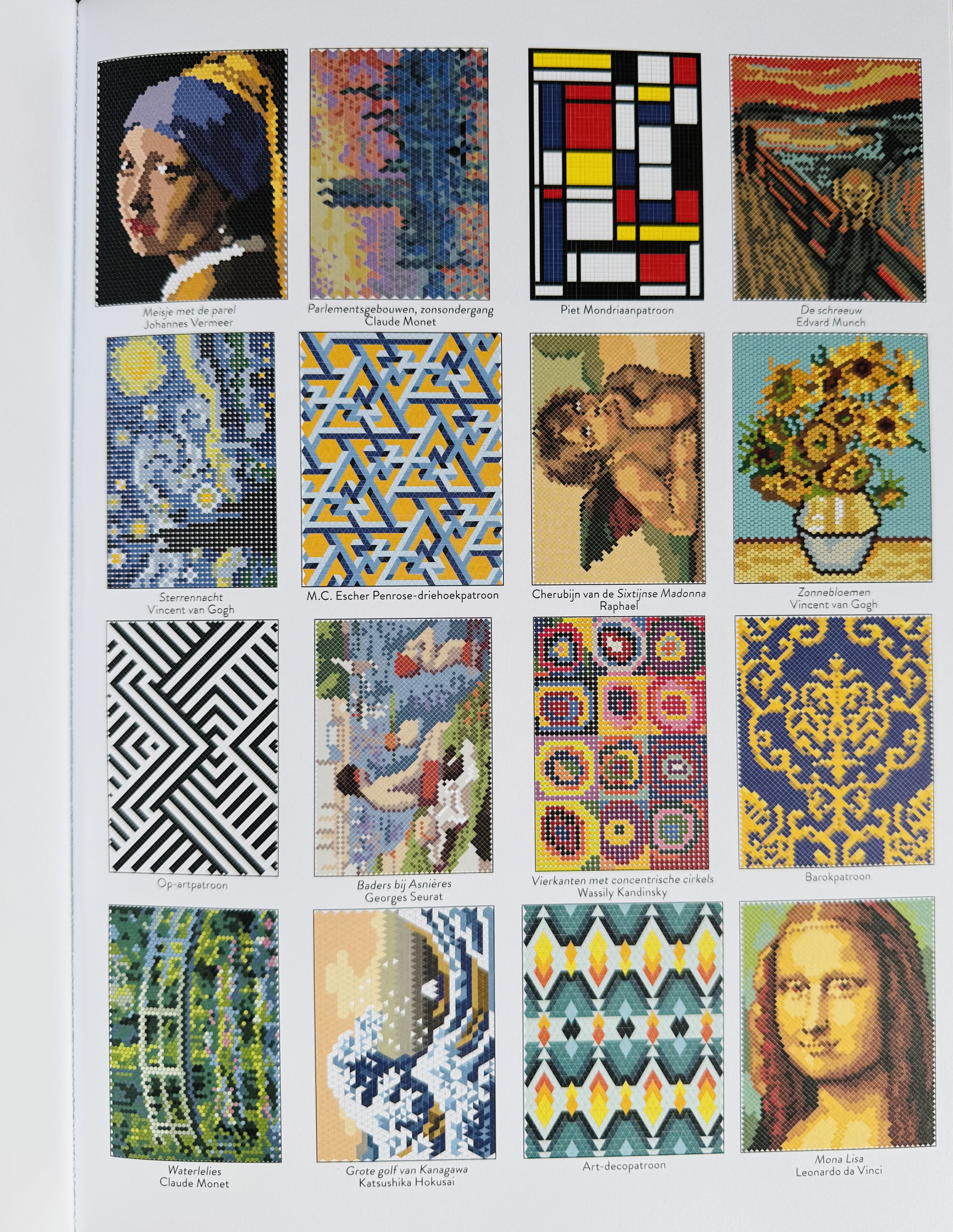 Voorbeelden uit Kleuren op nummer deel 4: kunstwerken