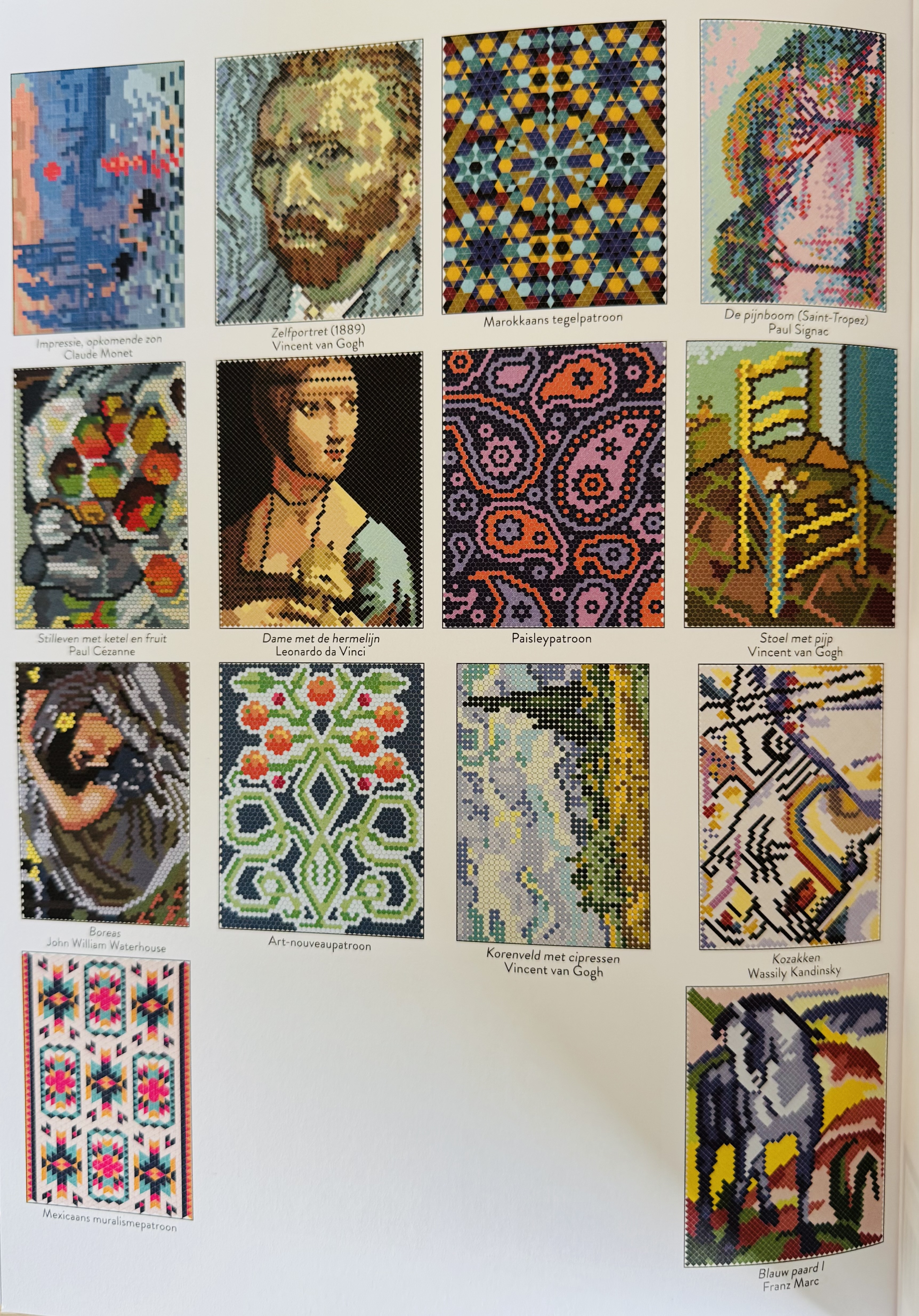 Voorbeelden uit Kleuren op nummer deel 4: kunstwerken