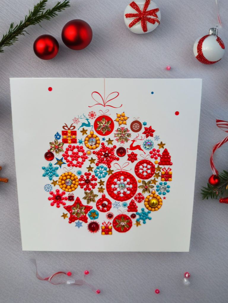 Kerstkaart van een kerstbal