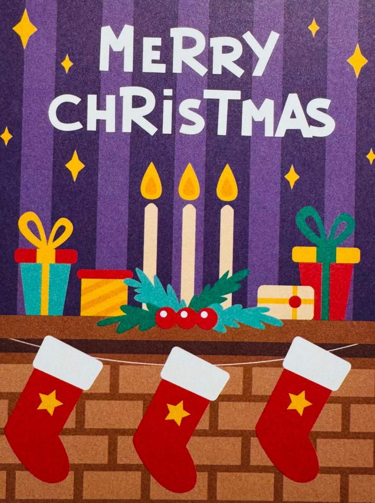 Kleurplaat open haard met kerstsokken