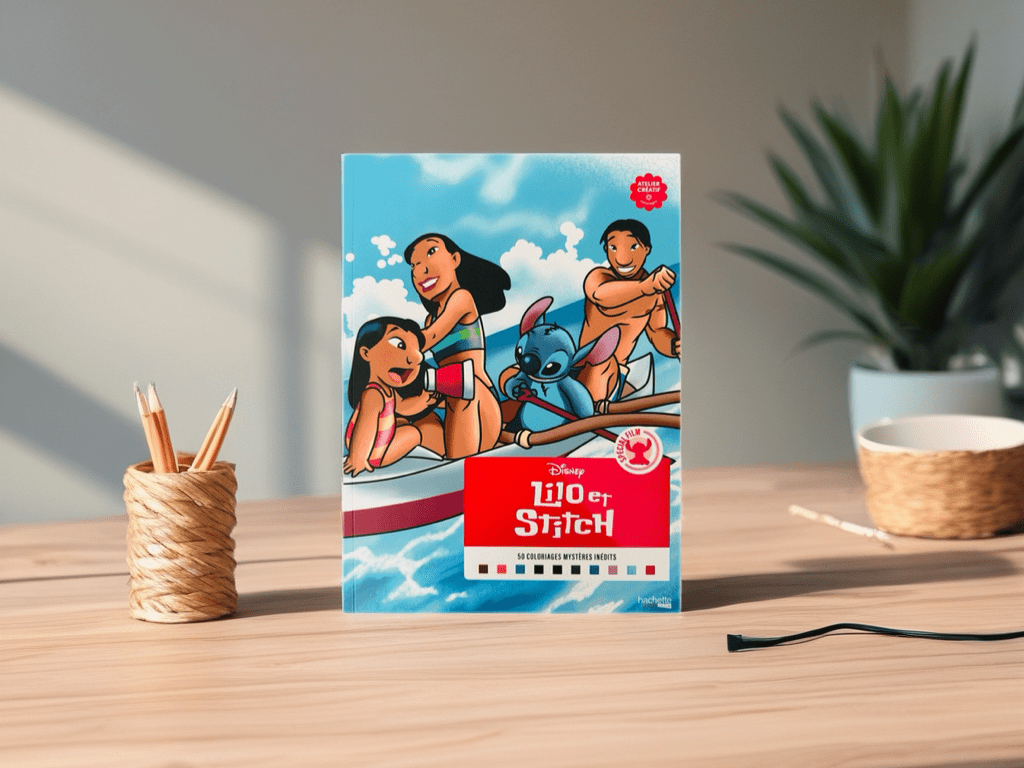 Lilo en Stitch kleurboek op een tafel