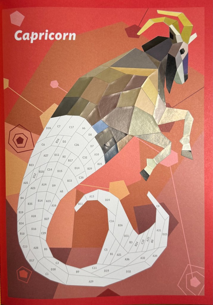 Paint by sticker steenbok half gestickerd