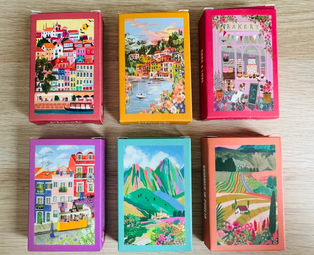 6 verschillende doosjes met Piecely puzzels