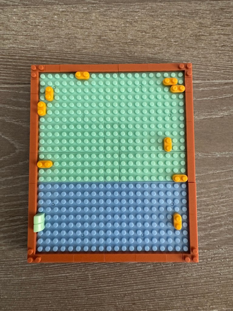 De onderkant van het schilderij is gebouwd