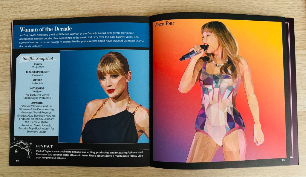 Voorbeeldpagina’s uit het Taylor Swift stickerboek