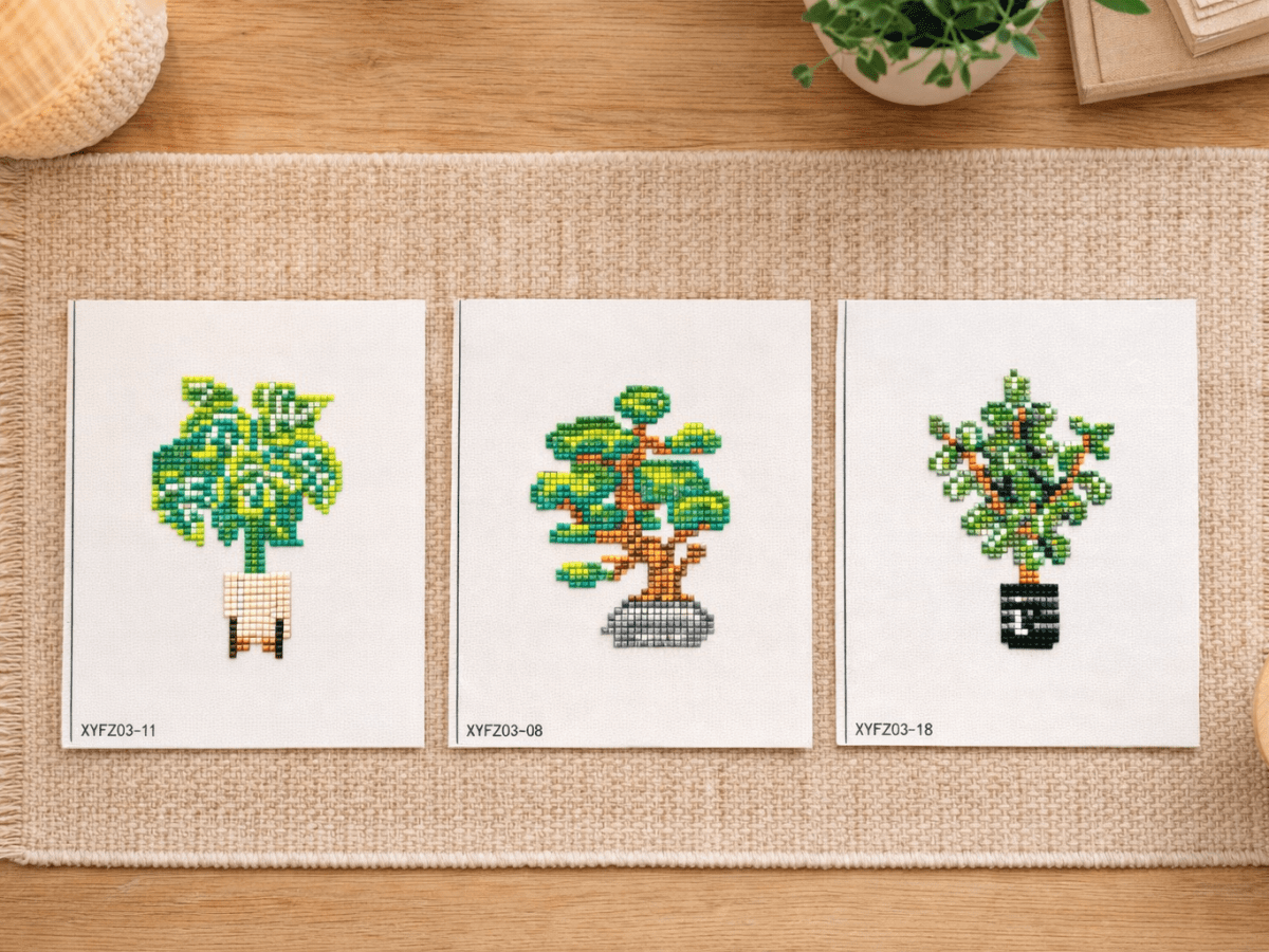 12 mini diamond paintings met planten: kleine projecten voor een rustige creatieve&nbsp;break