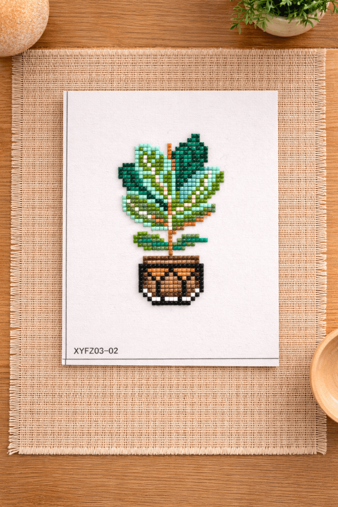 Diamond painting van een plant