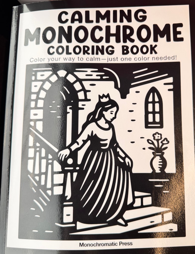 Kaft van kleurboek Calming Monochrome coloring book