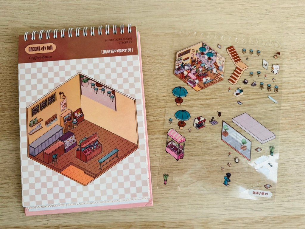 Een pagina uit het 3D stickerboek en de stickers