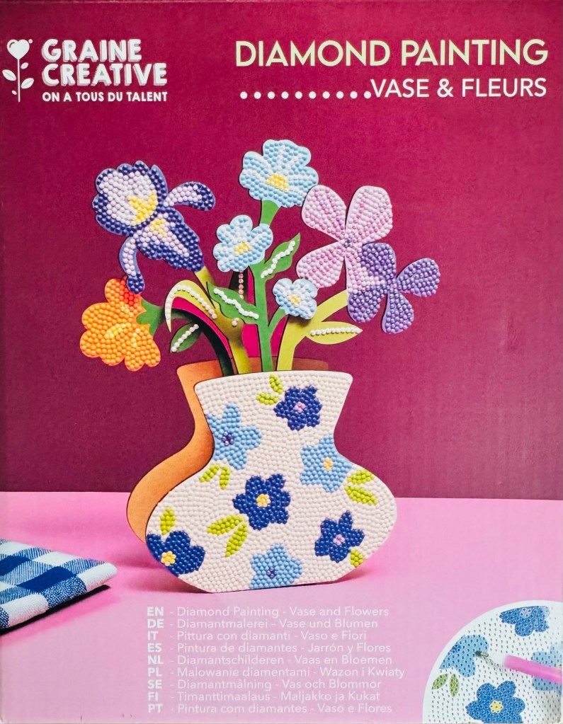 Verpakking van diamond painting vaas met bloemen