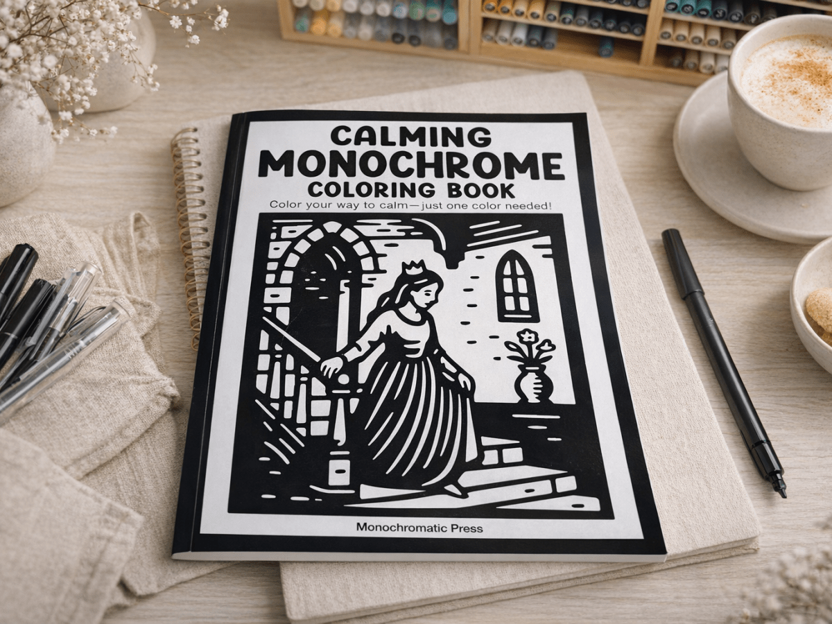 Even rustig in één kleur: mijn ervaring met het calming monochrome&nbsp;kleurboek