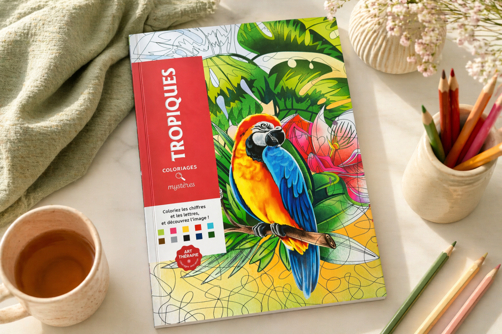 Tropiques kleurboek op een tafel