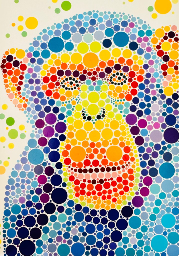 De chimpansee gestickerd