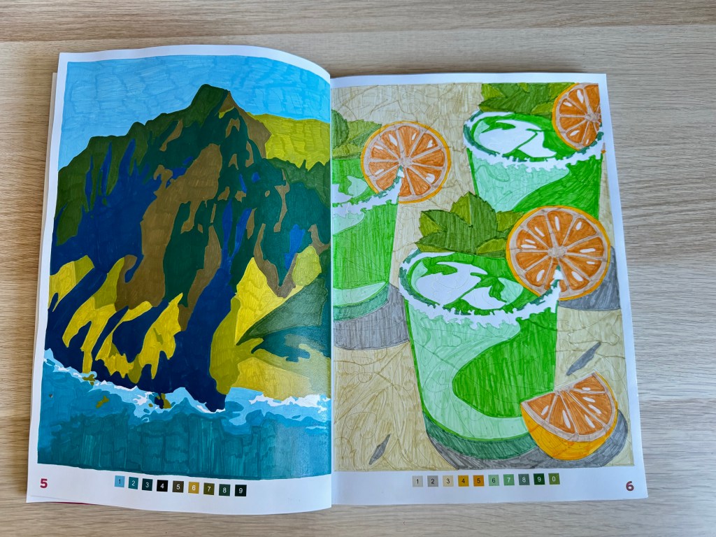 Kleurplaten van een klif en cocktails