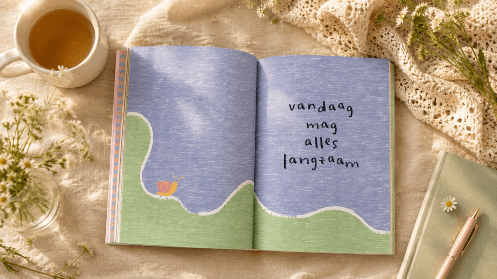 Een pagina uit het boek met een quote
