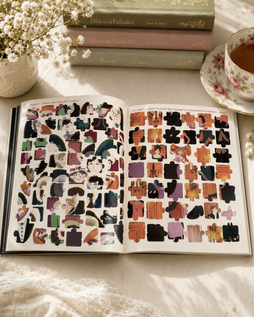 De stickers die je als puzzel moet plakken