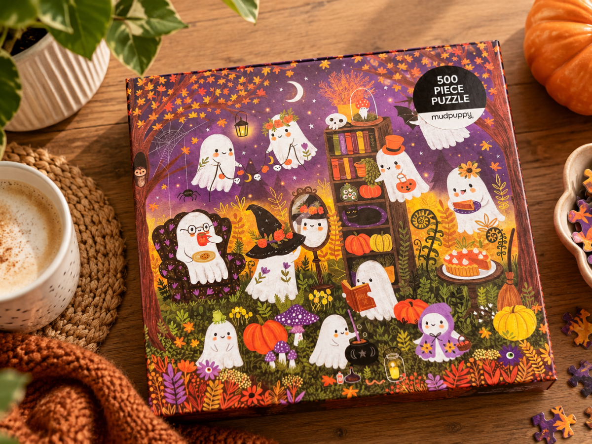 Ghostly Gathering: een gezellige Halloween puzzel van 500&nbsp;stukjes